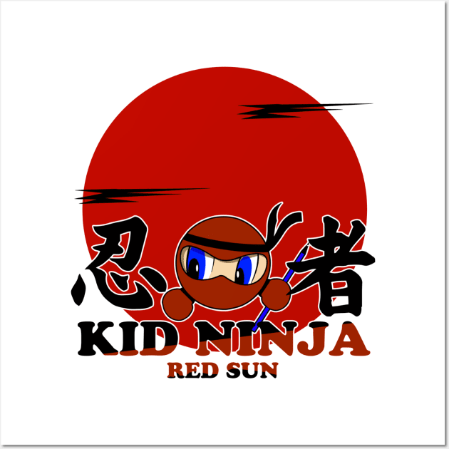 Kid Ninja Red Sun - Anime Manga Wall Art by amarth-drawing